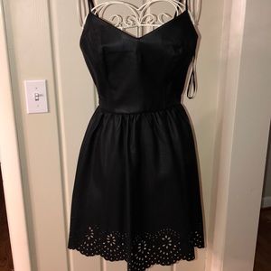 Black leather-like dress